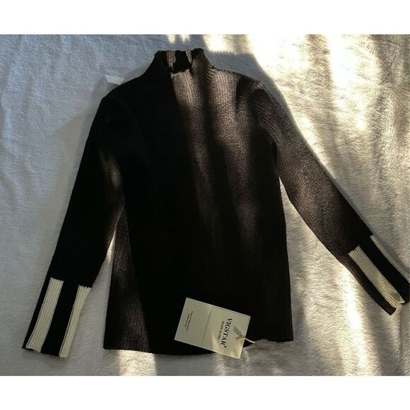 Boys Mockneck Knitted Jumper Pullover Sweater size 8 black white - Picture 7 of 10